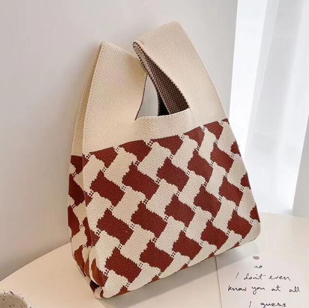 バッグ★レディース★トートバッグ★ハンドバッグ★ニットバッグ★大容量★3色