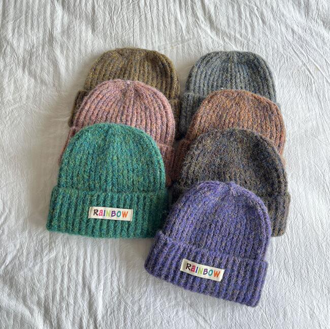 子供用★帽子★キッズ★男女兼用★暖かい★防寒★可愛い★耳カバー★ニット帽子★7色