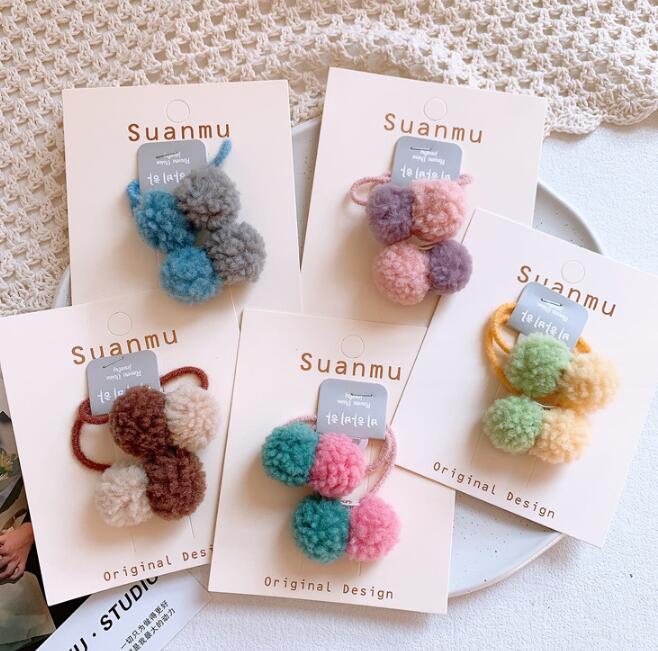 子供用★髪飾り★まとめ髪用★ヘアアクセサリー★キッズ★2枚入り★ヘアゴム★多色