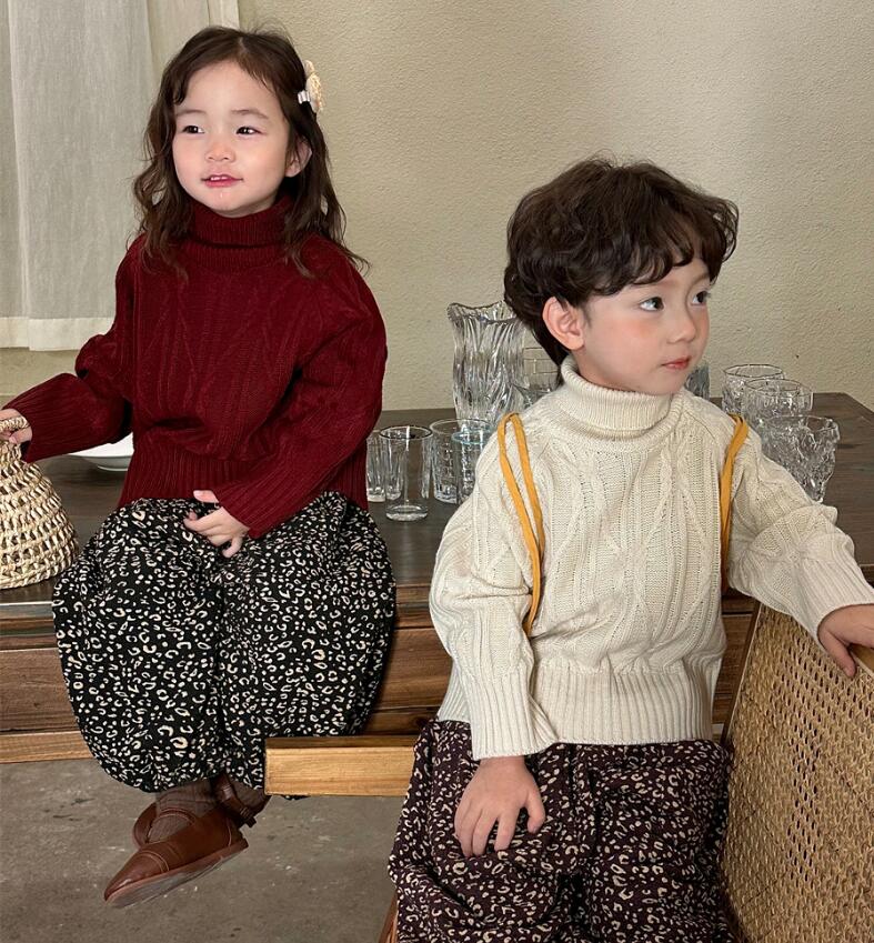 2023★春秋新作★韓国風子供服★セーター★タートルネック★4色80-140CM