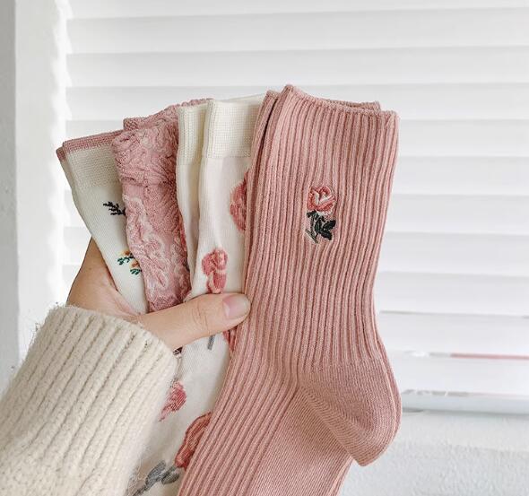 2024春新作★靴下★レデイース★ソックス★大人用★女性用靴下★可愛い　花柄靴下★多色
