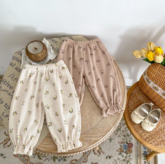 子供服★ズボン★ボトムス★韓国風子供服★ベビー★花柄★可愛い★2色★66-100CM
