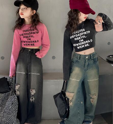 2024新品★子供服★トップス&デニムズボン★120-170cm★2色