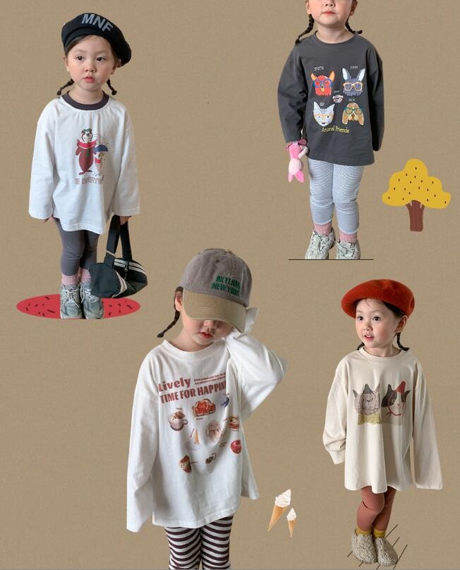 2024★春秋新作★韓国風子供服★Tシャツ★4色80-140CM