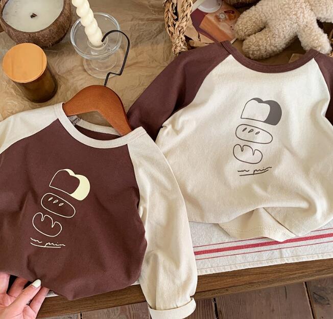 子供服★トップス★Tシャツ★長袖★韓国風子供服★キッズ★男女兼用★2色★80-130CM
