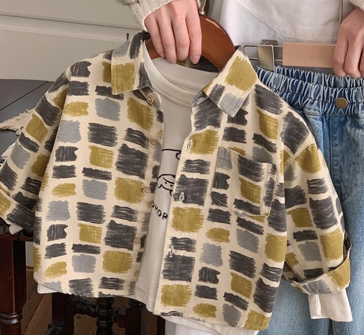 「2024」子供服★トップス★ワイシャツ★韓国風子供服★長袖★キッズ★80-130CM