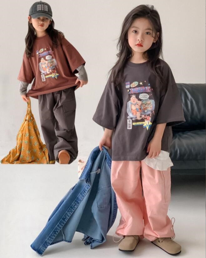 2024★春秋新作★韓国風子供服★Tシャツ★2色100-160CM