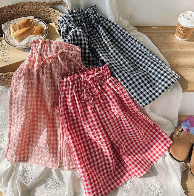 「2024」子供服★ズボン★ボトムス★チェック柄★キッズ女の子★3色★90-150CM