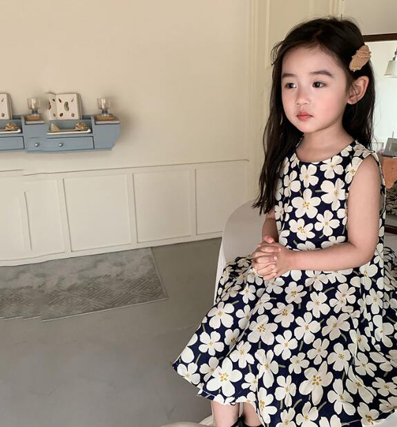 「2024」子供服★ワンピース★ノースリーブ★キッズ女の子★花柄★2色★90-140CM