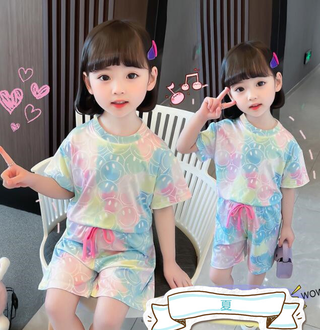 子供服★トップス+パンツ★セットアップ★笑顔★キッズ女の子★90-150CM