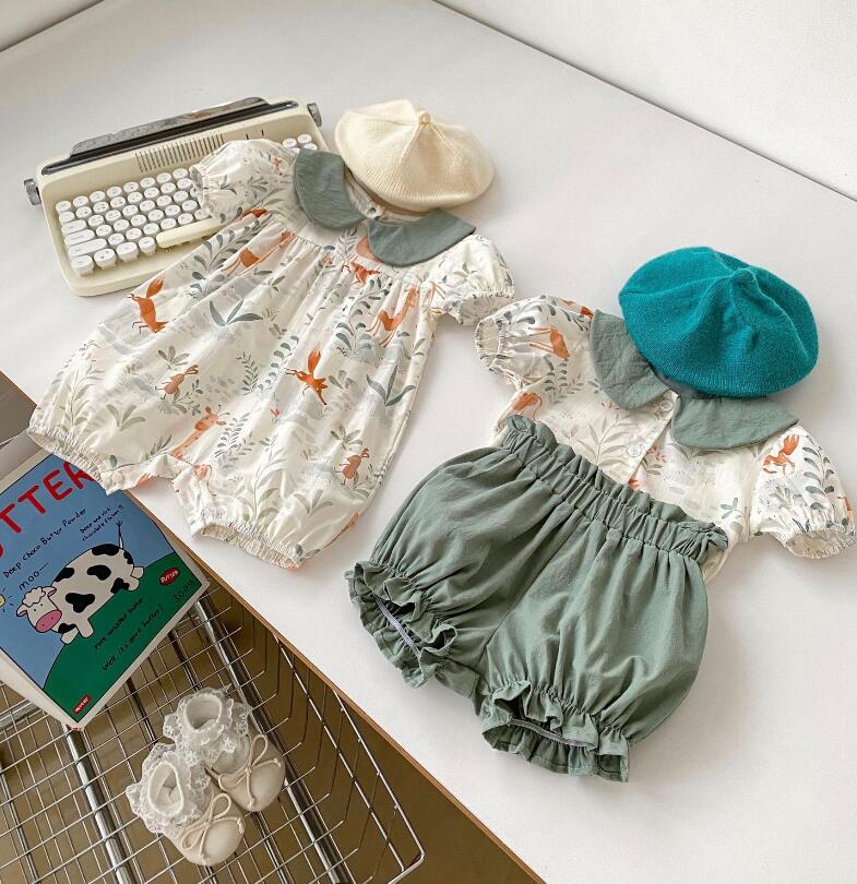 2024★春夏新作★韓国風子供服★ロンパース★トップス+ズボン★66-90CM/73-110CM