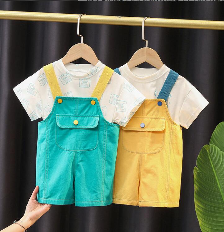 2024★春夏新作★韓国風子供服★トップス+サロペット★カジュアル★2色80-120CM