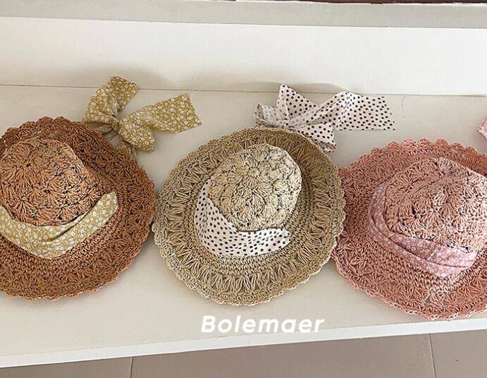 2024年夏新品★子供用★麦わら帽子　ハット★3色選べ