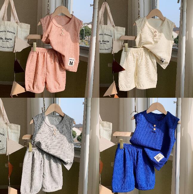 子供服★ベスト+パンツ★セットアップ★韓国風子供服★キッズ★男女兼用★5色★80-140CM