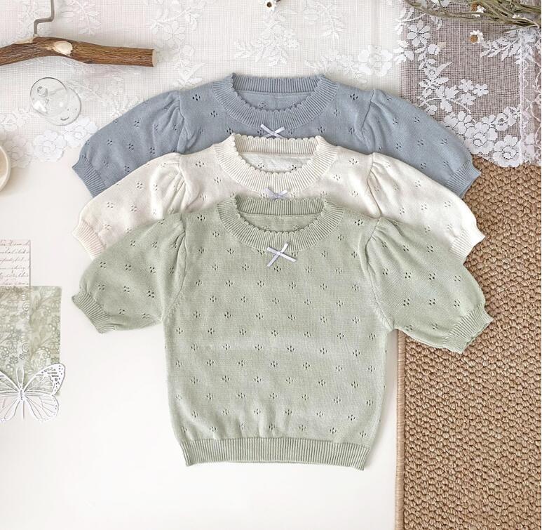 2024夏新作Cu★子供服　ニットトップス★73-120cm★3色