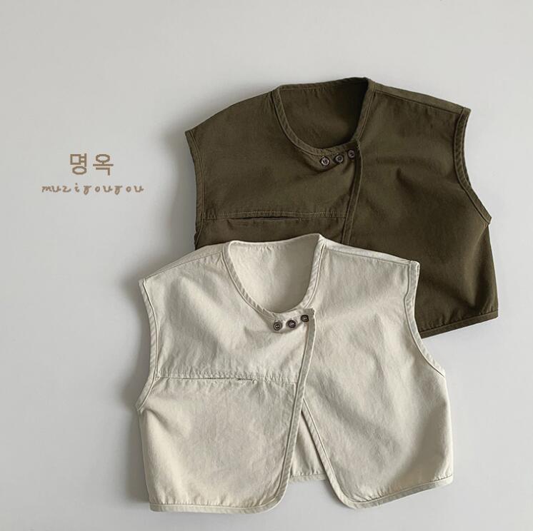 「2024」子供服★トップス★ベスト★チョッキ★韓国風子供服★男女兼用★2色★80-130CM