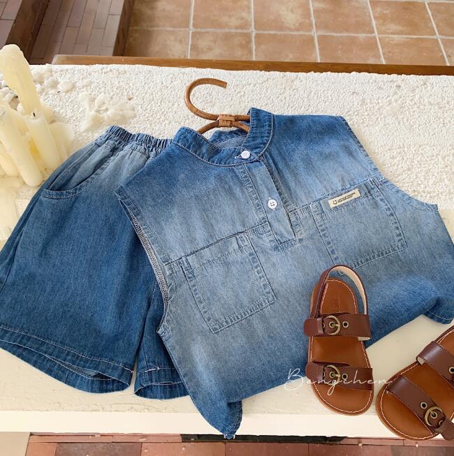 「2024」子供服★トップス+パンツ★セットアップ★キッズ★袖なし★90-140CM