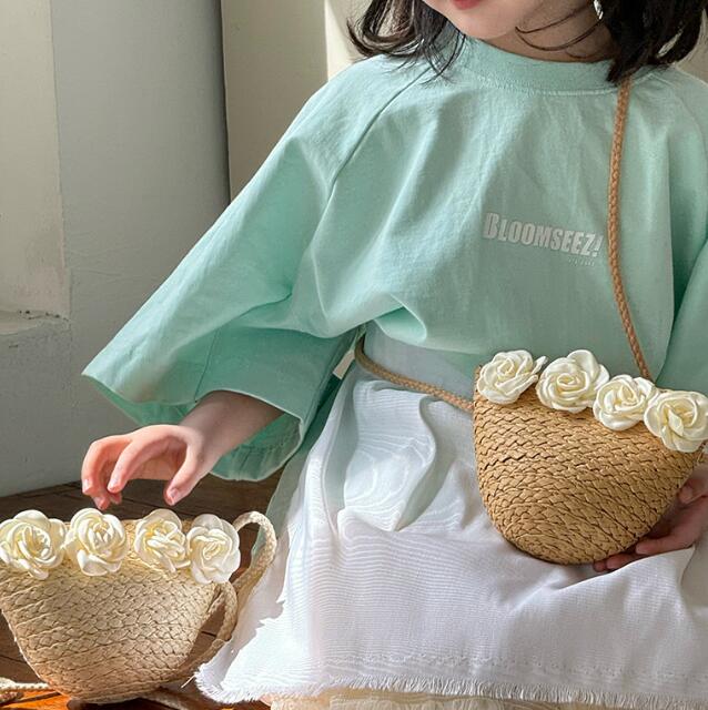 バッグ★ショルダーバッグ★草編みバッグ★子供用★ミニバッグ★ポシェット★4色