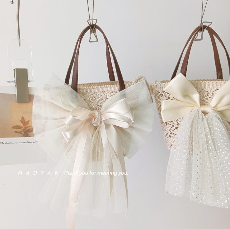 2024新型★草編みハンドバッグ★子供バッグ　2色