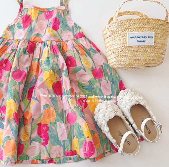 「2024」子供服★ワンピース★ノースリーブ★キッズ女の子★80-140CM