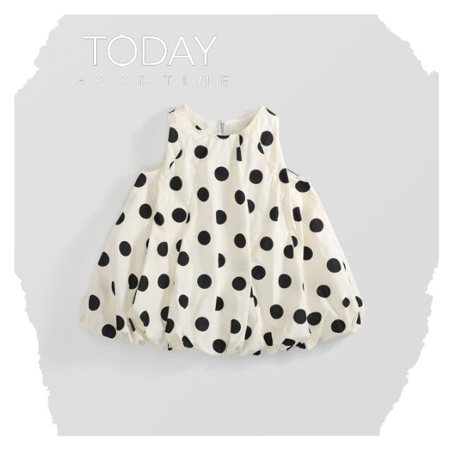 「2024」子供服★ワンピース★袖なし★韓国風子供服★キッズ女の子★ドット★90-140CM
