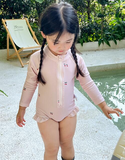 「2024」子供服★水着★連体服★砂浜★長袖★キッズ女の子★90-140CM