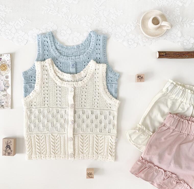 2024夏新作Cu★子供服　ニットトップス★73-110cm★2色