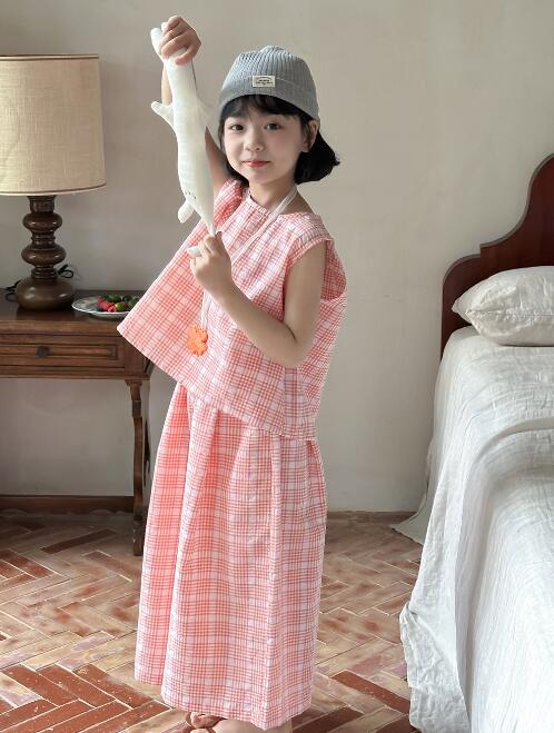 「2024」子供服★トップス+ズボン★セットアップ★韓国風子供服★ノースリーブ★90-150CM