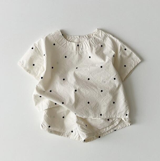 「2024」子供服★トップス+パンツ★セットアップ★韓国子供服★キッズ★水玉★70-120CM