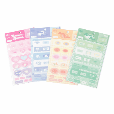 推し手帳 ステッカー PETシール スイーツ ピンキーカラー ハート 枠 フレーム ラベル 単枚入