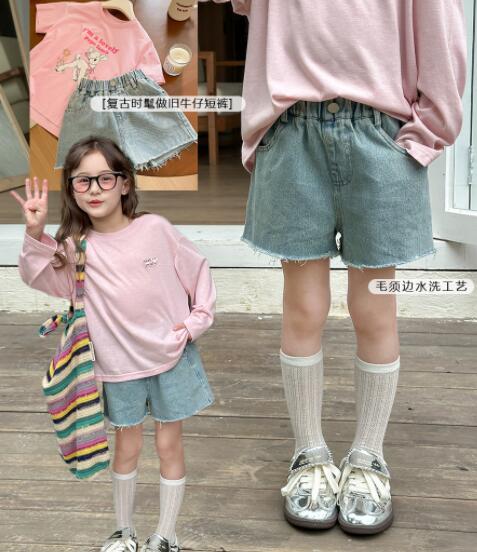 2024夏新品★子供服　デニムショートズボン★90-160cm★