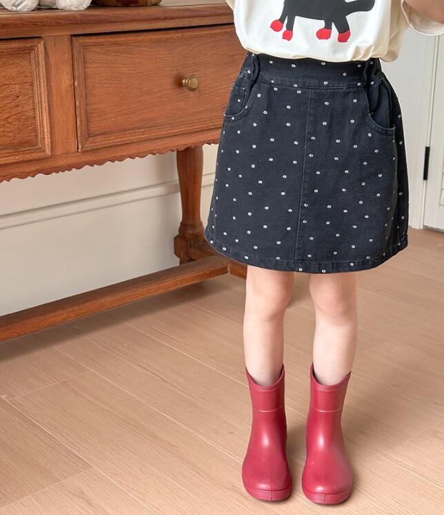 2024夏新品★子供服　デニムスカート　インパン付き★90-160cm★