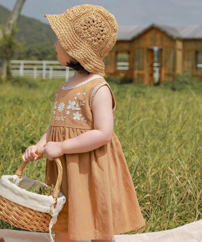 「2024」子供服★ワンピース★ノースリーブ★韓国風子供服★2色★90-140CM