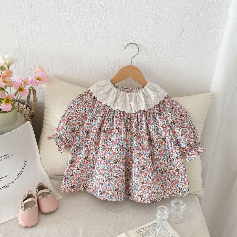 「2024」子供服★ワンピース★長袖★花柄★韓国風子供服★80cm〜120cm