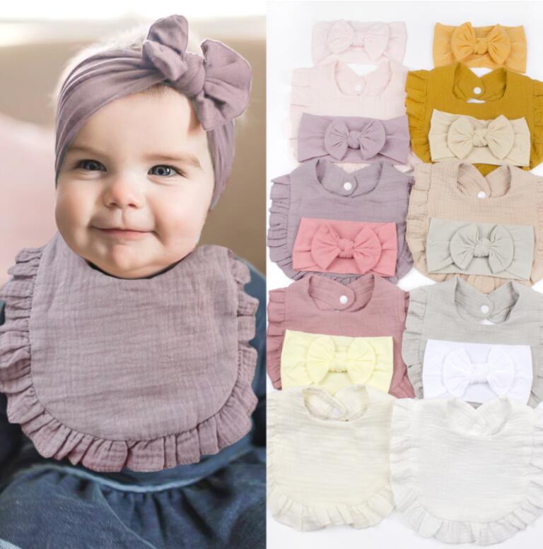 よだれかけ★子供用★涎掛け+ヘアバンド★ベビー向け★赤ちゃん用★可愛い★8色