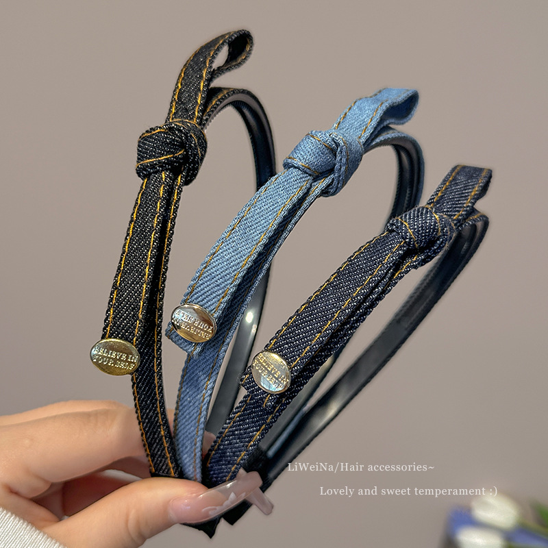 髪飾り★まとめ髪用★ヘアアクセサリー★カチューシャ★デニム★韓国風