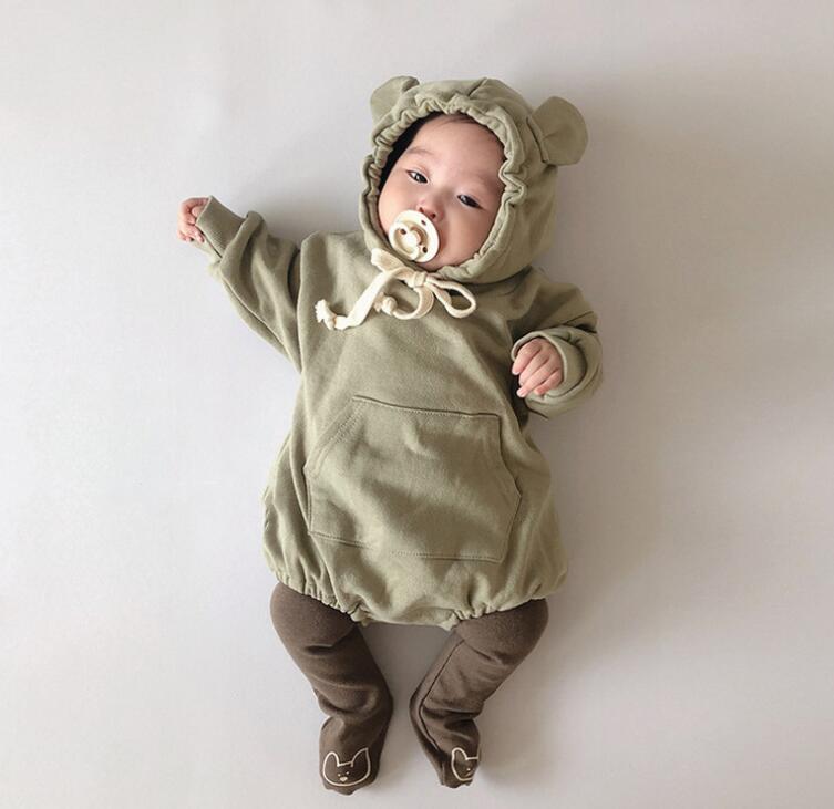 2024秋冬新品★ベビー服★ロンパース&レギンス分けて　裏起毛付★66-100cm★3色