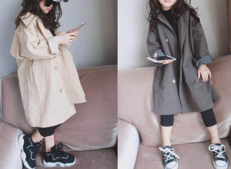 2024新品★子供服 　トレンチコート★5/100-105cm〜13/125-130cm 2色