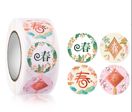 ★春*字シール★福袋に　ギフト袋に　貼付ける★ラベル★ステッカー★春字ロール★ラッピング★