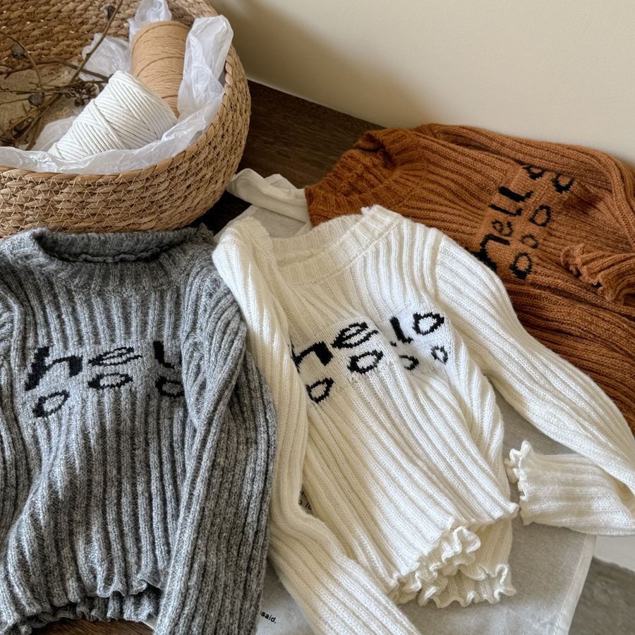 「2024」子供服★トップス★ニット★セーター★韓国風子供服★3色90cm〜150cm