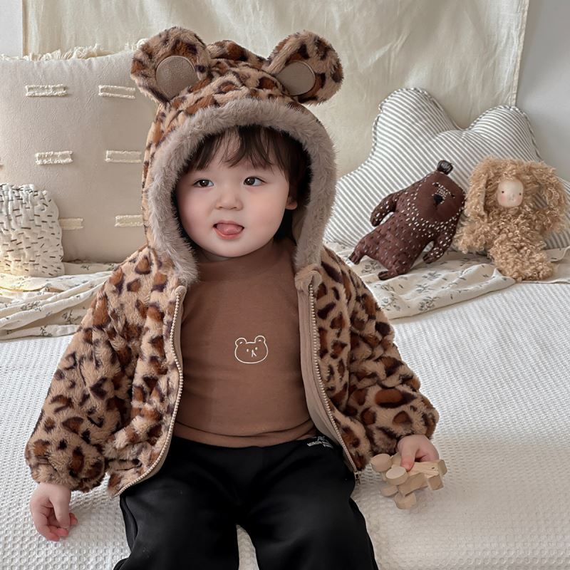 2024秋冬新品★子供服 　豹柄コート★73CM〜100cm