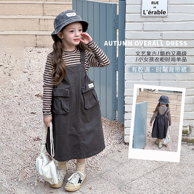 2024秋新作A★子供服　サロペットワンピース★90cm〜160cm