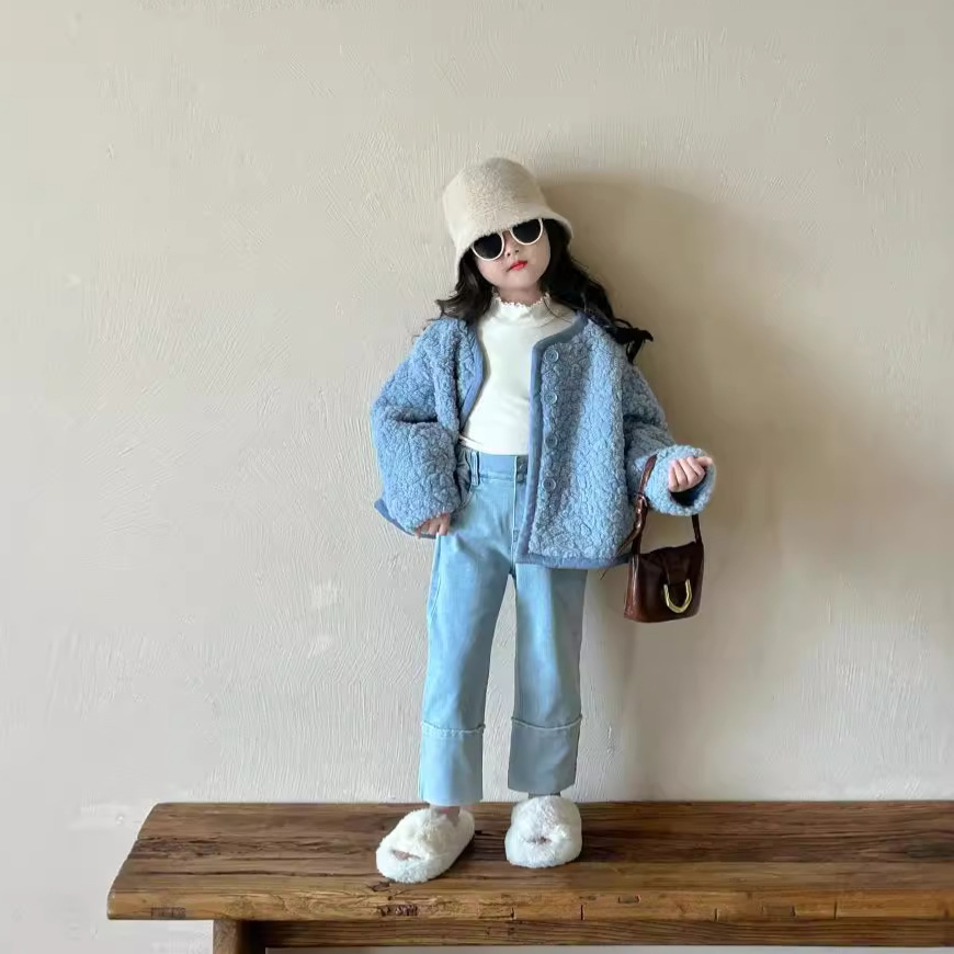 2024秋冬新品★子供服 　コート&デニムズボン　裏起毛★90cm〜140cm