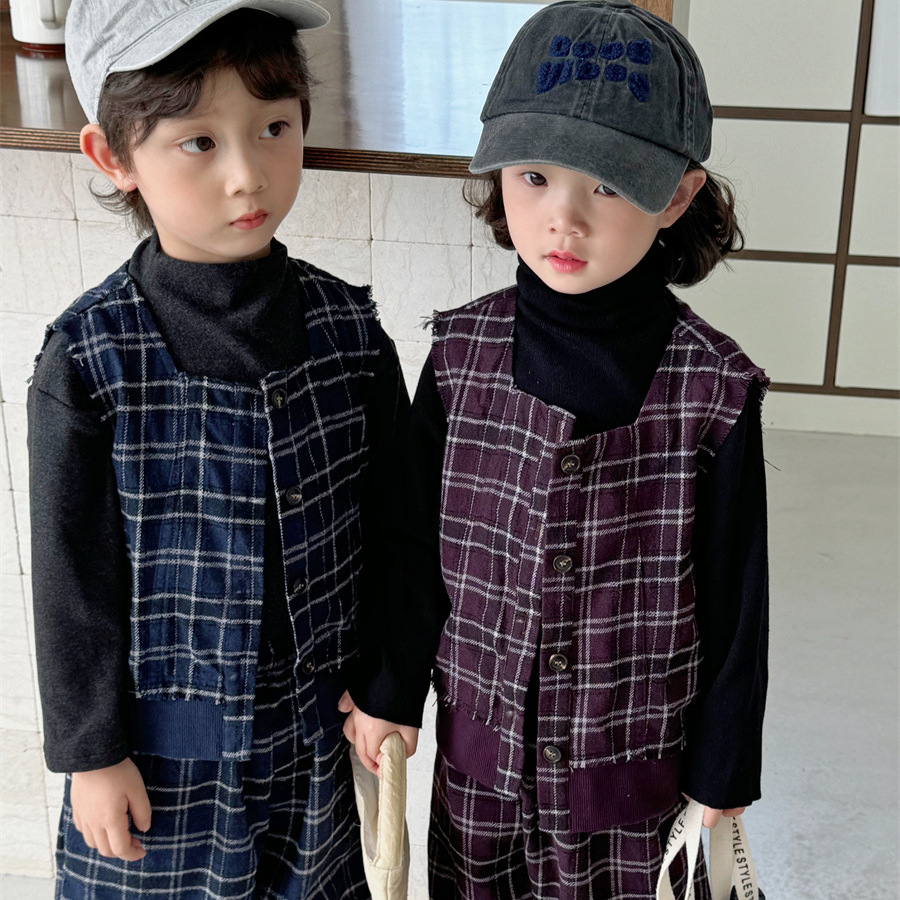 「2024秋冬」子供服★チョッキ+ズボン★セットアップ★韓国風子供服★2色80cm〜140cm