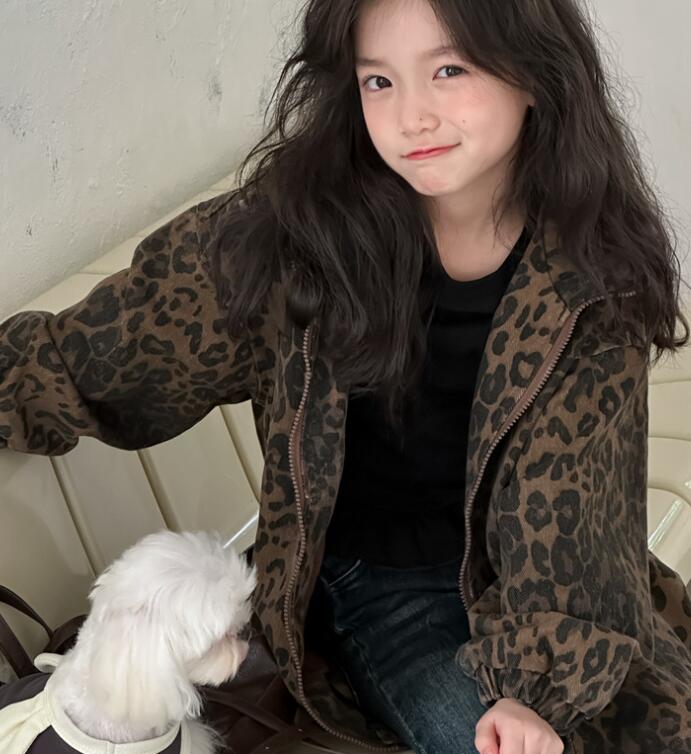 「2024」子供服★トップス★コート★ヒョウ柄★韓国風子供服★100cm〜160cm