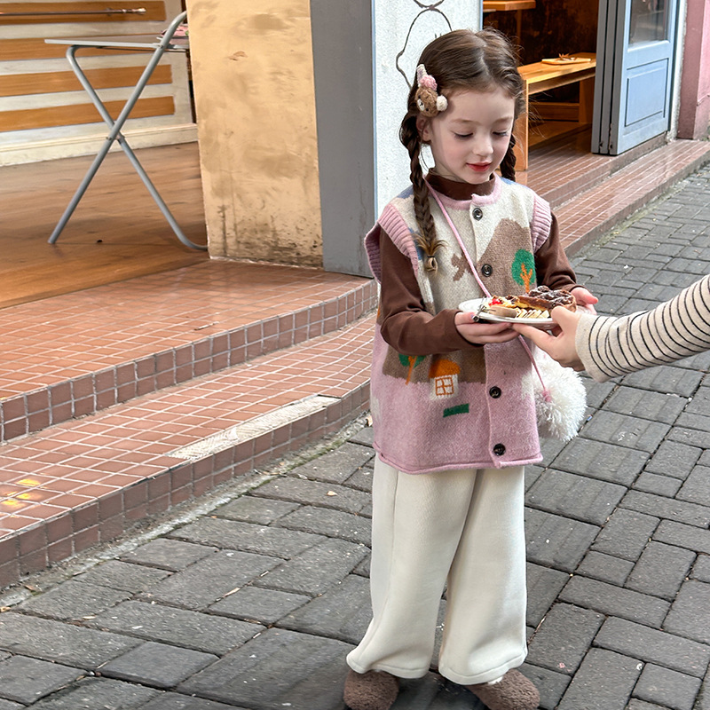 2024秋冬新品A★子供服 　ベストカーディガン★90cm〜160cm