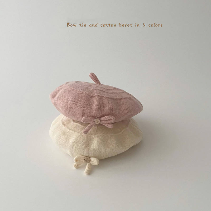 「2024」子供用★帽子★ニット★ベレー帽★ベビー★蝶結び★5色