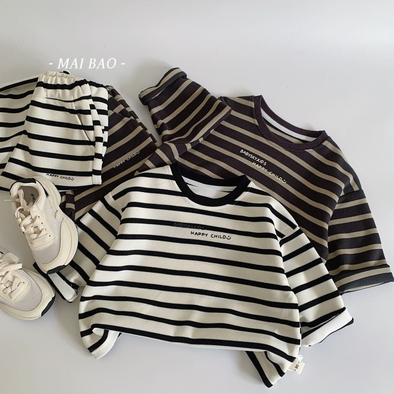 「2024」子供服★トップス+ズボン★セットアップ★ボーダー★韓国風子供服★2色90cm〜140cm