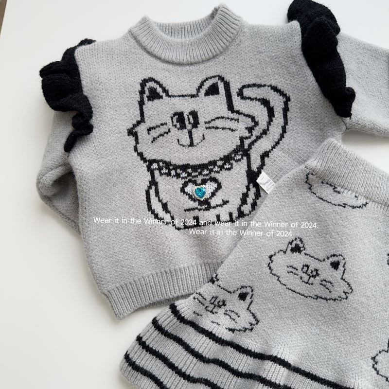 2024秋冬新品★子供服　ニットセットアップ★90cm〜150cm