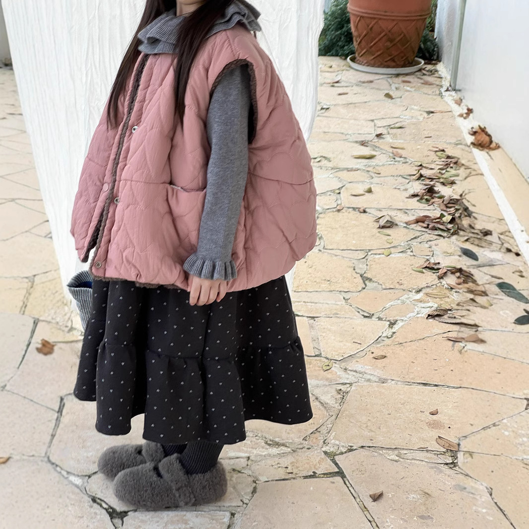 2024冬新品Y★子供服 　両面着用  ベストコート★90cm〜150cm